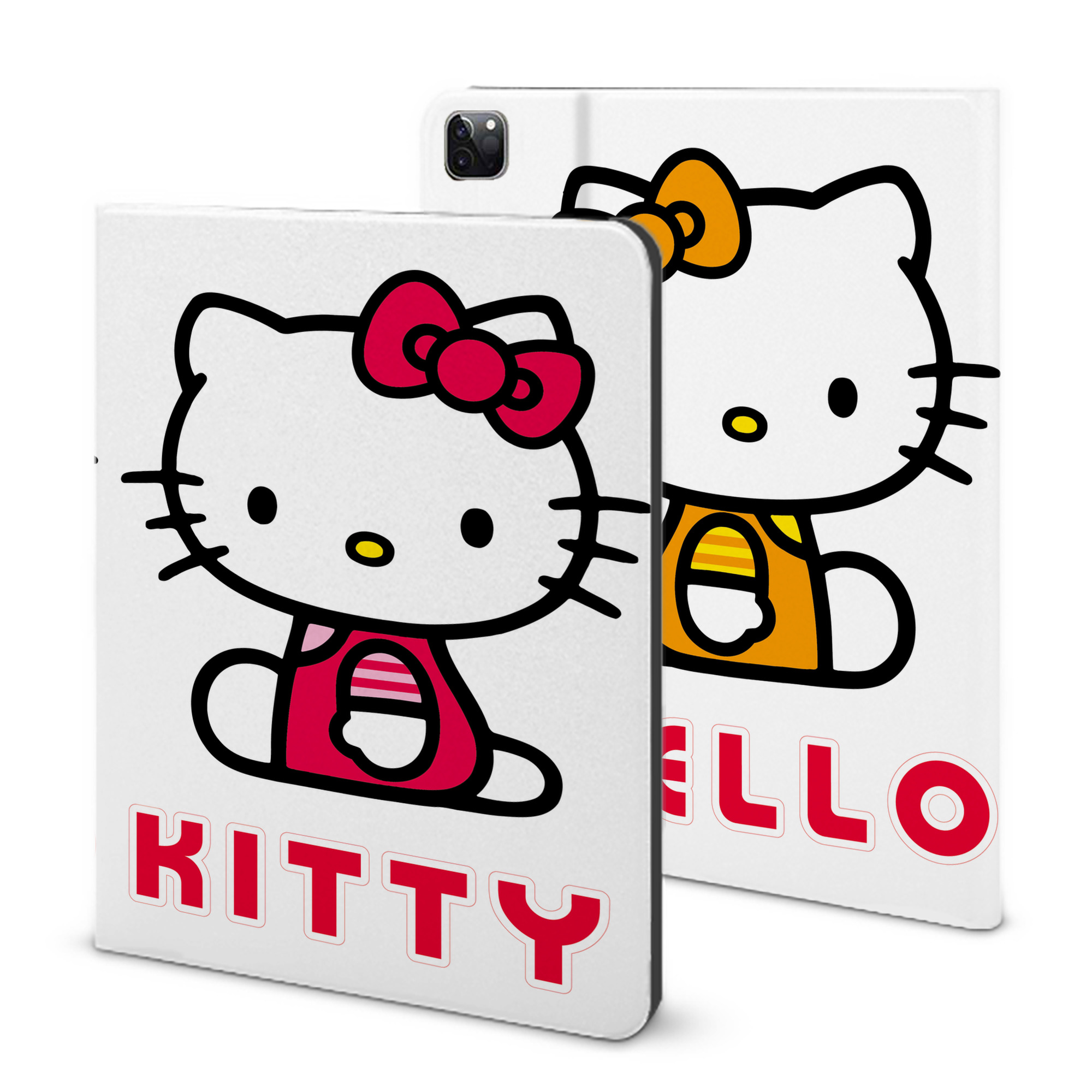 （画像用） Hello Kitty ハローキティ IPad ケース ブック型 PUレザー TPU 耐衝撃 軽量 薄型 ペン収納なし 全面保護 IPad 各モデル対応